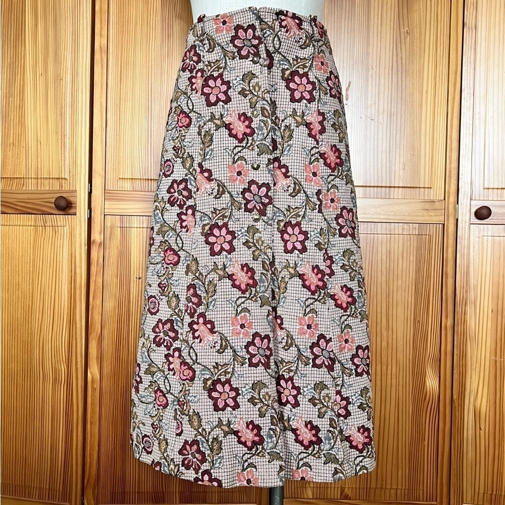 Vintage Glen Of Michigan Tapestry Midi Length Split Skirt Retro RARE - Picture 3 of 11